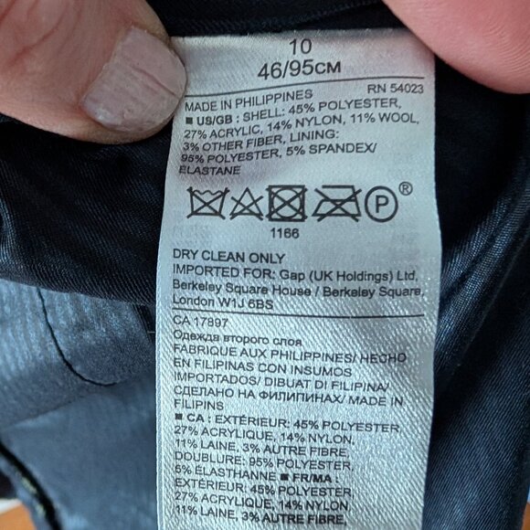 Women's Dark Blue Floral Banana Republic Heritage Collection Lean Blazer Sz 10 - Picture 6 of 9